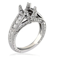 Diamond Engagement Ring Setting in 18k White Gold, 0.50CT