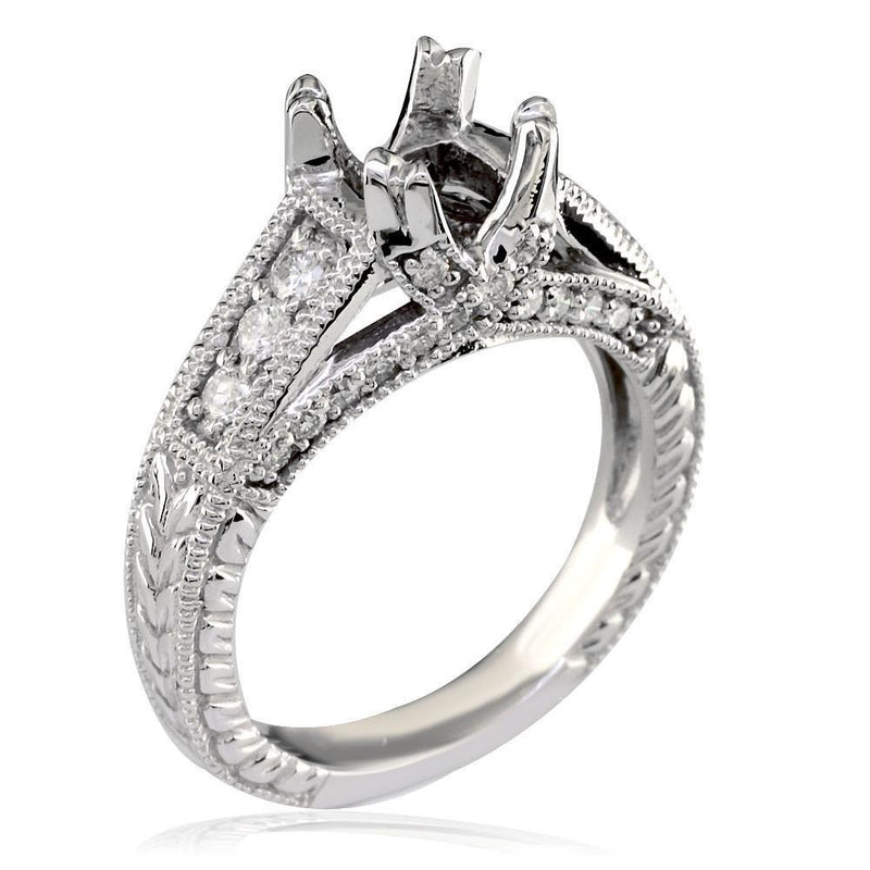Diamond Engagement Ring Setting in 14k White Gold, 0.50CT
