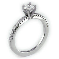 Diamond Engagement Ring Setting for Small Diamond, 0.15CT in 18k White Gold