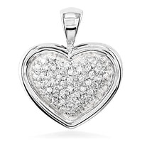 Diamond Filled Heart Pendant in 18K