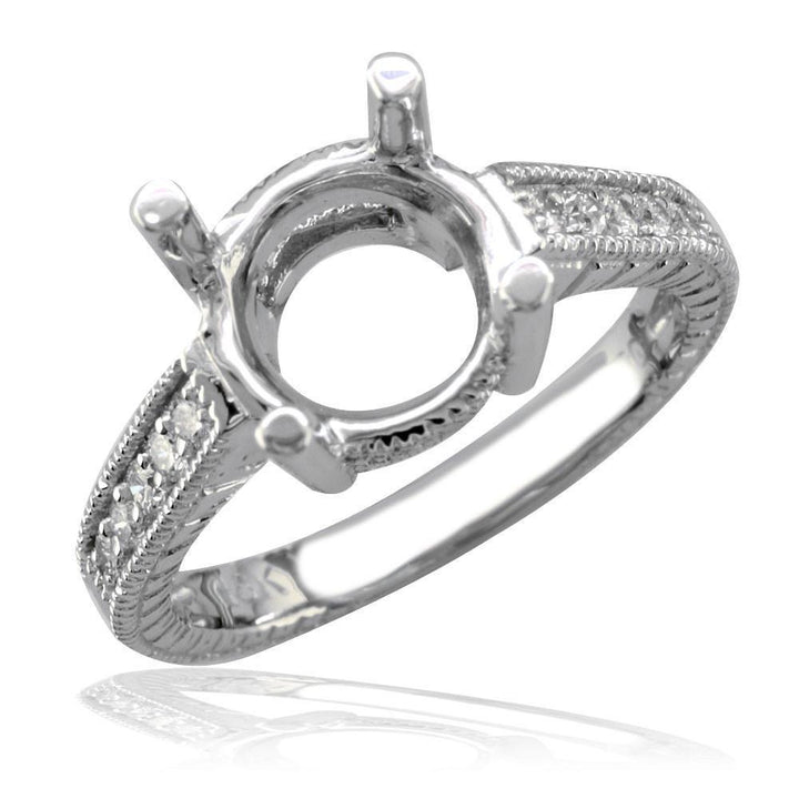 Diamond Engagement Ring Setting, 0.20CT in 18k White Gold