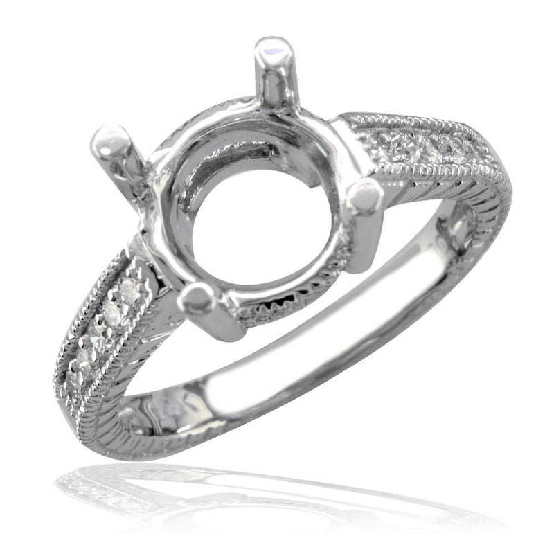 Diamond Engagement Ring Setting, 0.20CT in 18k White Gold