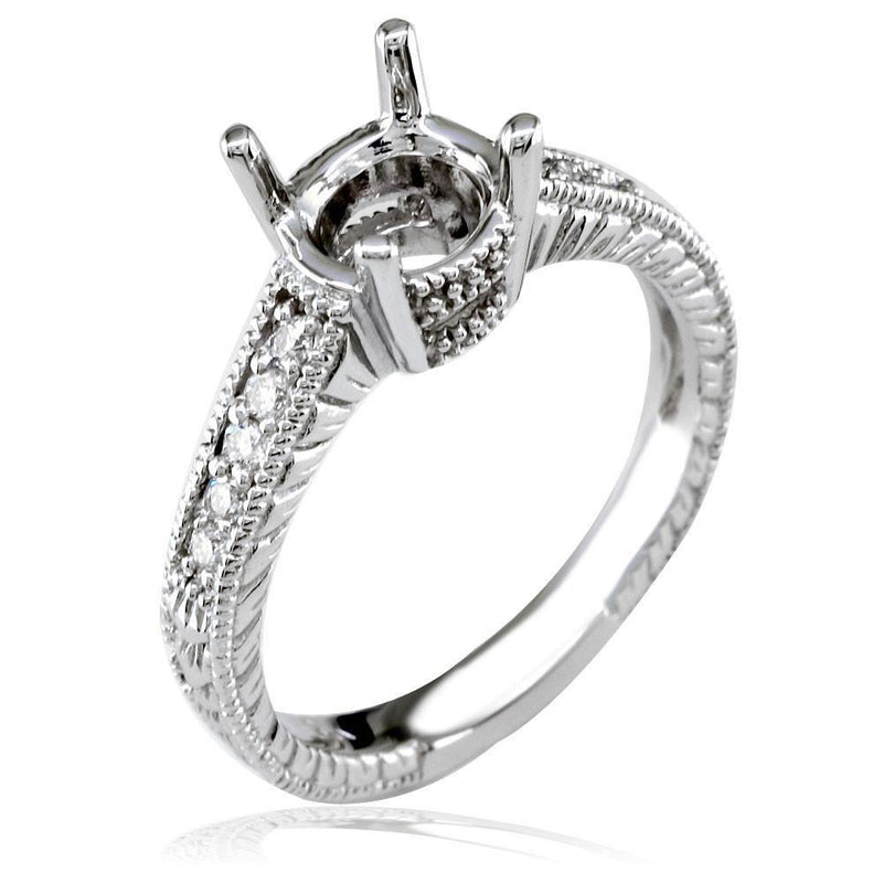 Diamond Engagement Ring Setting, 0.12CT in 18k White Gold