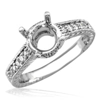 Diamond Engagement Ring Setting, 0.12CT in 18k White Gold