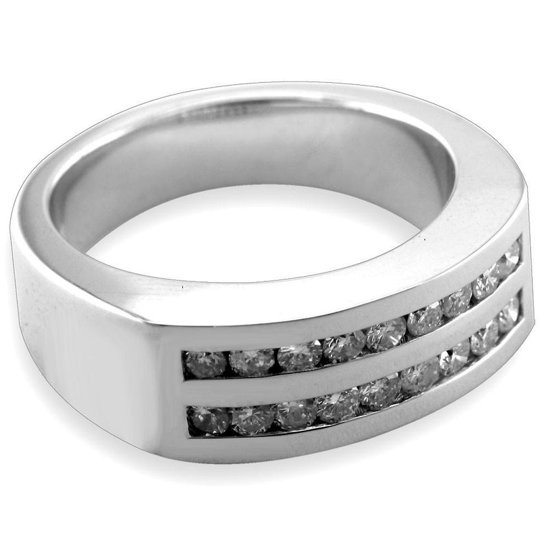 Wide Ring with 2 Rows Of Channel Set Diamonds LR-Z3148