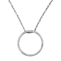 Open Diamond Circle Pendant and Chain in 14K