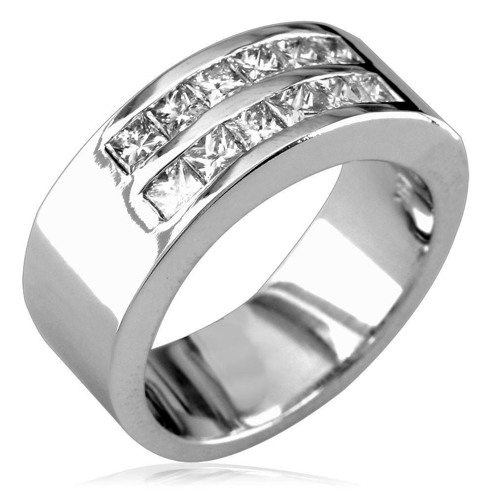 Band with 2 Rows Of Channel Set Princess Cut Diamonds LR-Z3338