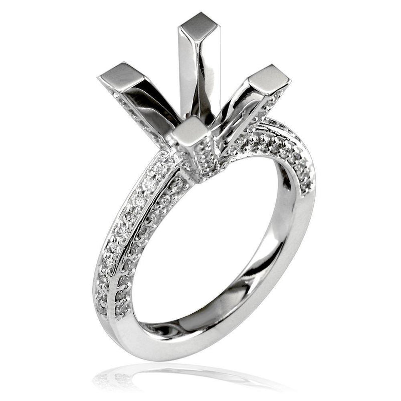 Diamond Engagement Ring Setting, 0.81CT in 18K White Gold
