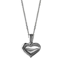 Small Heart Charm and Chain in Sterling Silver