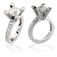 Diamond Engagement Ring Setting in 18K White Gold, 0.75CT