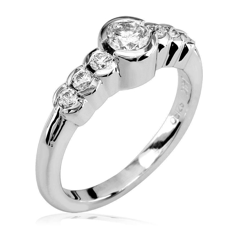 Diamond Ring with Tapering Diamond Sides
