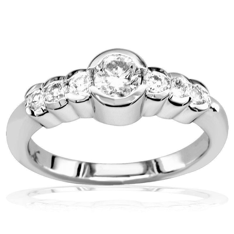 Diamond Ring with Tapering Diamond Sides