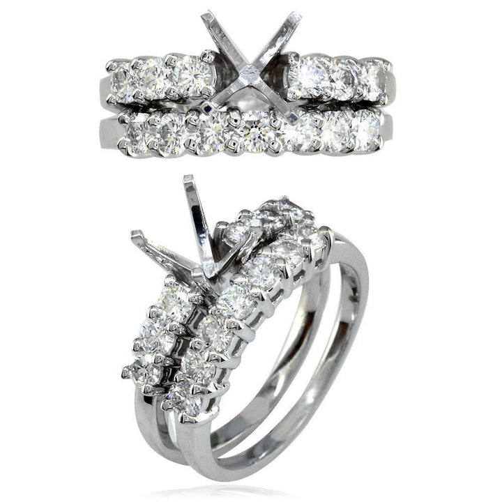 Diamond Engagement Ring Setting in 14K White Gold, 0.55CT