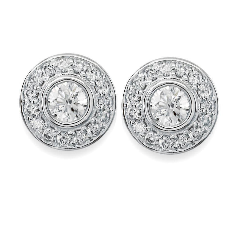 Diamond Bezel Earrings in 18K, 1.30CT Total