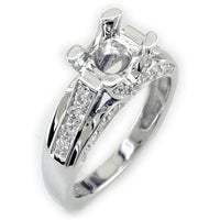 Diamond Engagement Ring V Setting in 18K White Gold, 0.60CT