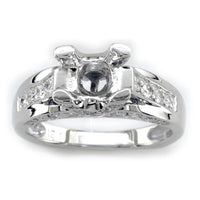 Diamond Engagement Ring V Setting in 18K White Gold, 0.60CT