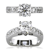 Diamond Engagement Ring Setting in 18K White Gold, 0.75CT Total Sides