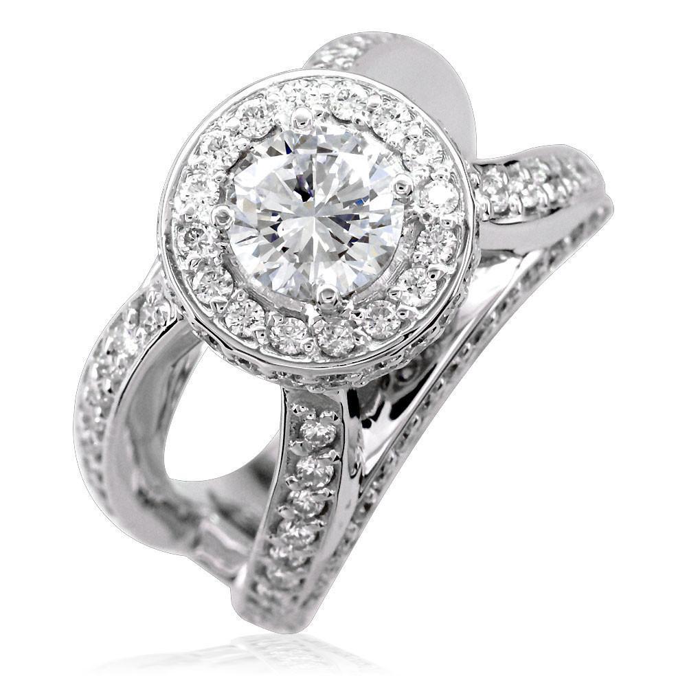 Diamond Engagement Ring with Diamond Halo E/W-Z3572V2