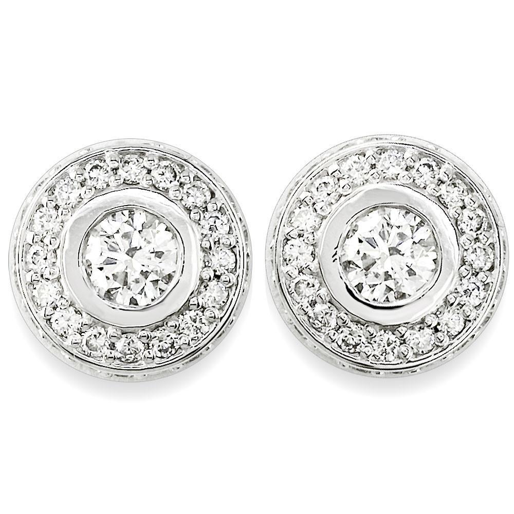 Diamond Bezel Earrings in 18K, 1.83CT