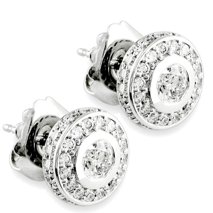 Diamond Bezel Earrings in 18K, 1.83CT