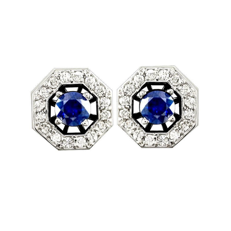 Sapphire Studs with Diamond Jackets