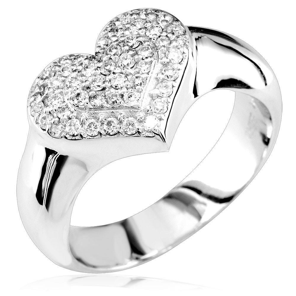 Diamond Heart Ring in 18K, 0.45CT