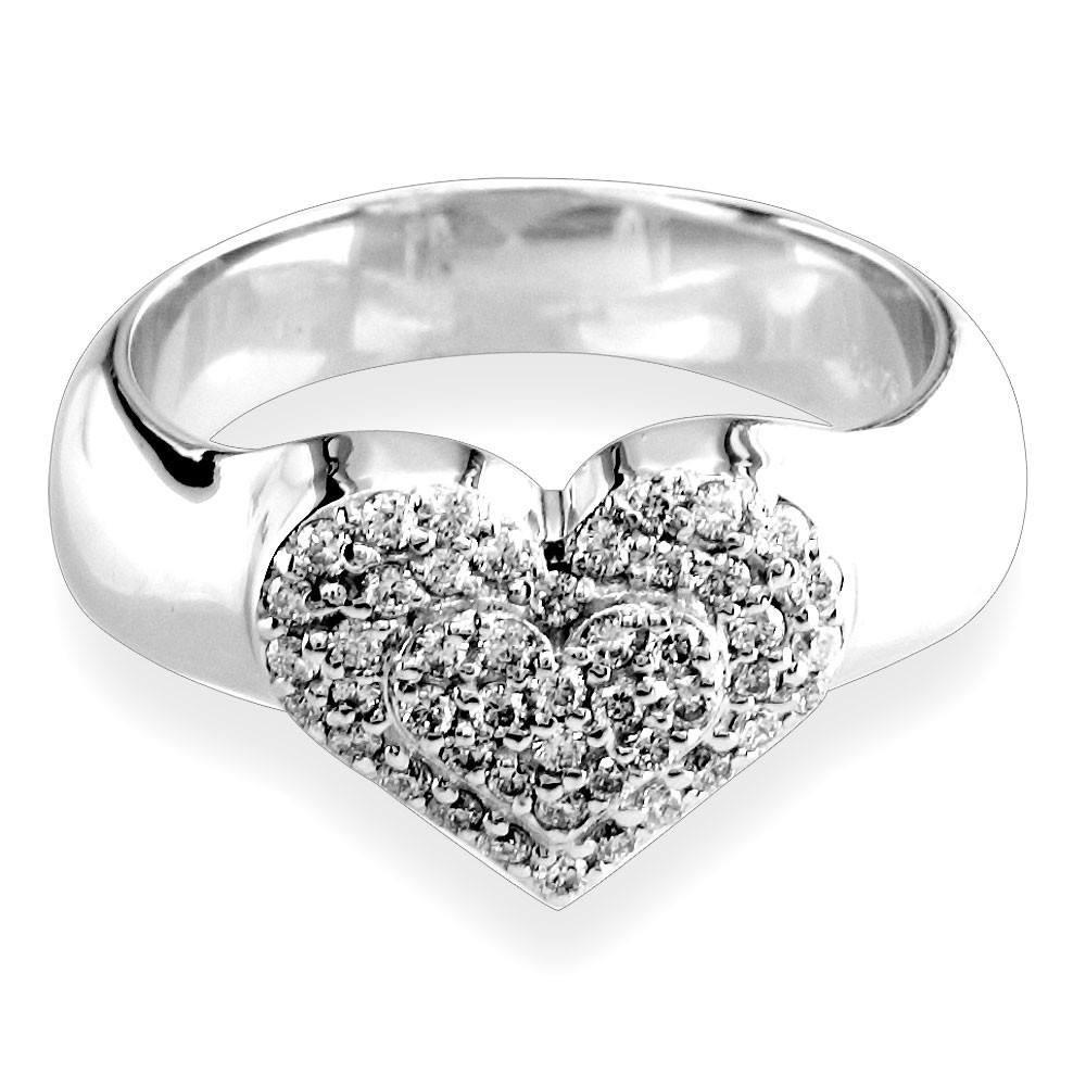 Diamond Heart Ring in 18K, 0.45CT