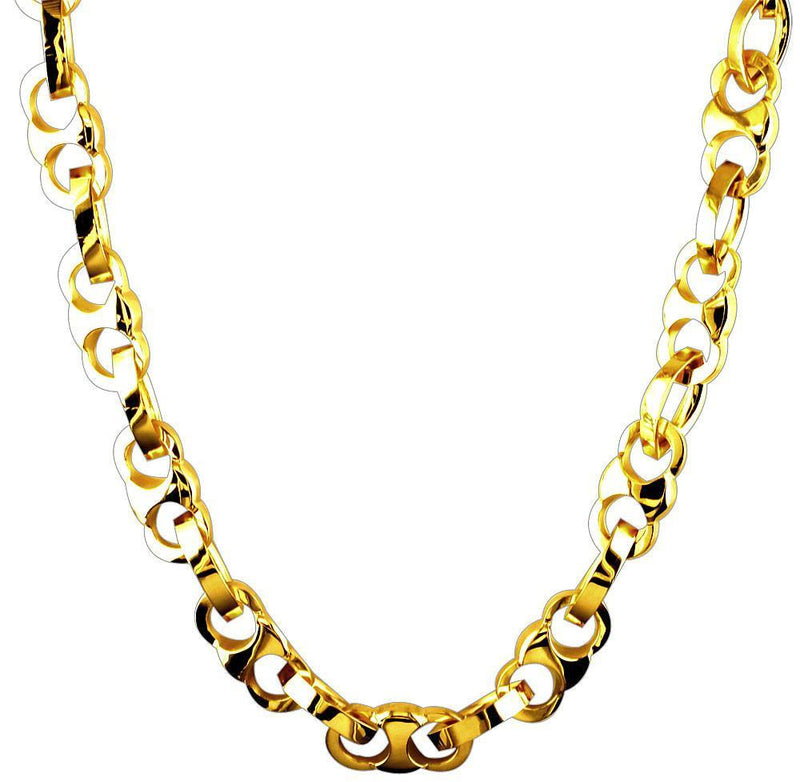Cuff Link Chain with Marquise Connectors in 14K Yellow Gold