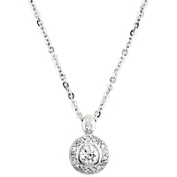 Diamond Halo Pendant and Chain in 18K, 0.94CT Total, 0.64CT Center