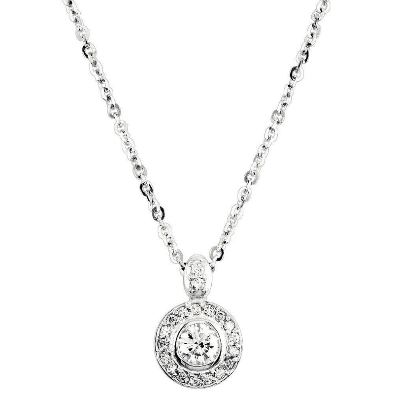 Diamond Halo Pendant and Chain in 18K 1.1CT Total, 0.70CT Center