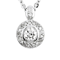 Diamond Halo Pendant and Chain in 18K, 0.94CT Total, 0.64CT Center