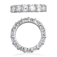 Diamond Eternity Band, Round Diamonds Set with Shared Prongs, 4.95CT in 18K White Gold