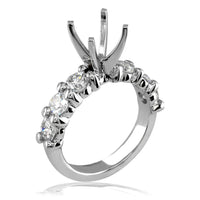 Diamond Engagement Ring Setting in 18K White Gold, 1.50CT
