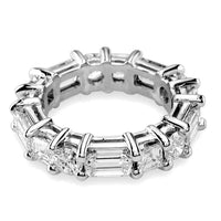 Round, Emerald Cut, and Radiant Cut Diamonds Eternity Band, 4.25CT in 18k White Gold