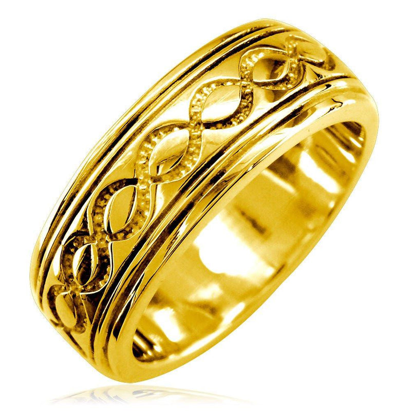 Wide Infinity Wedding Band in 14k Yellow Gold, 8.5mm