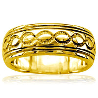 Wide Infinity Wedding Band in 18k Yellow Gold, 8.5mm