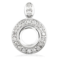 13mm Diamond Halo Pendant Setting, 0.35CT Sides in 14k White Gold