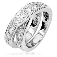 Diamond Crossover Ring with Tapering Diamond Sizes LR-Z3750