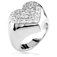 Large Diamond Heart Ring in 18K