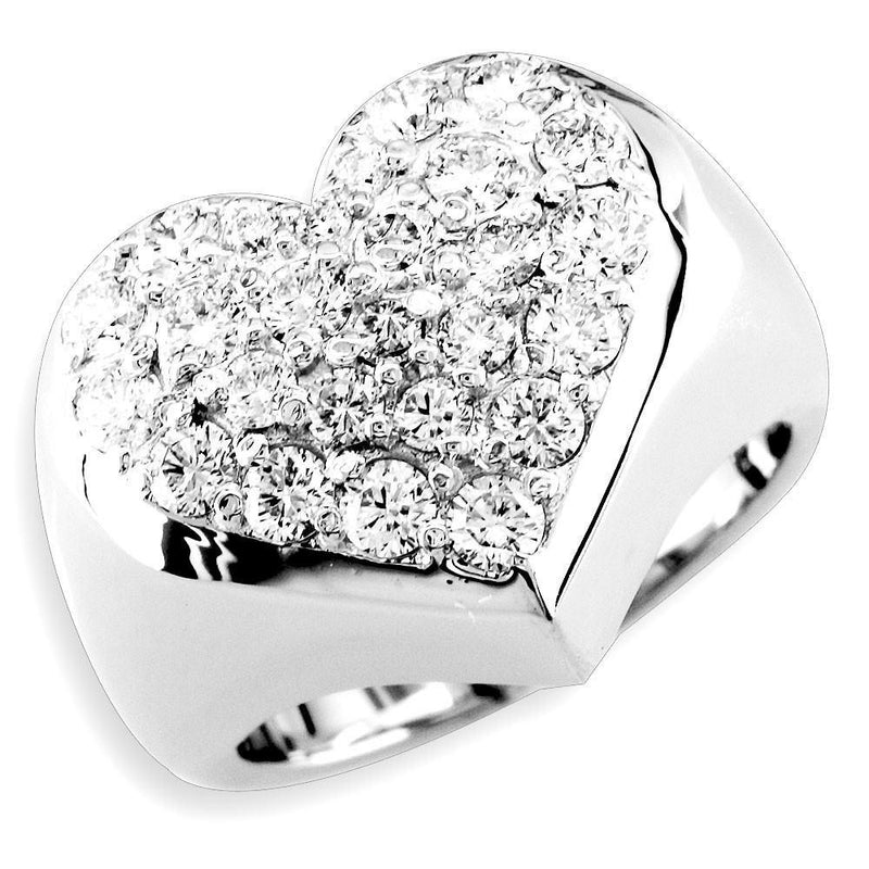Large Diamond Heart Ring in 18K