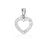 Small Diamond Heart Charm 0.20CT in 14K White Gold