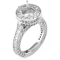 Diamond Halo Engagement Ring Setting, 2.71CT in 18k White Gold