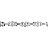 Diamond Cuff Link Bracelet with Diamond Marquise Connectors, 5.26CT in 14k White Gold