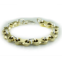 Mens Nut and Bolts Bracelet in Textured Bronze and Sterling Silver, 8.5 Inches