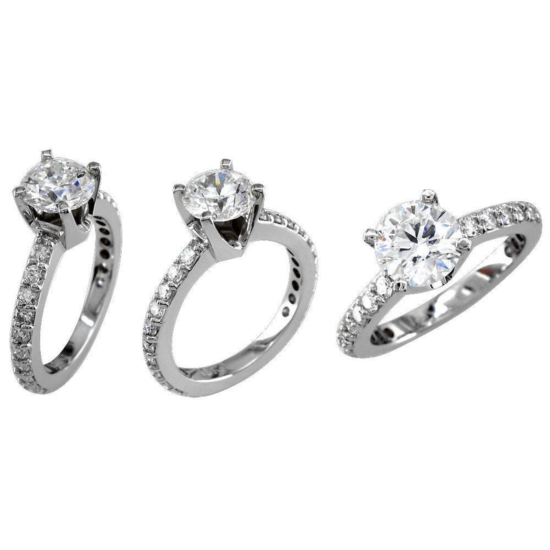 Diamond Engagement Ring Setting in 18K White Gold, 0.60CT