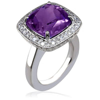 Amethyst and Diamond Ring in 18K