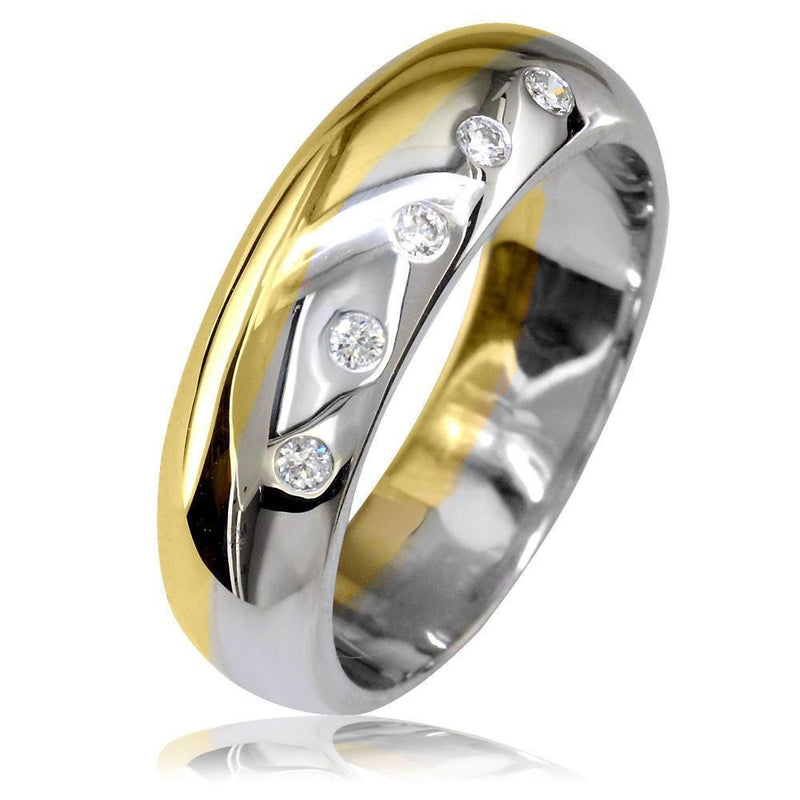 Two-Tone Diamond Mens Ring in 18K