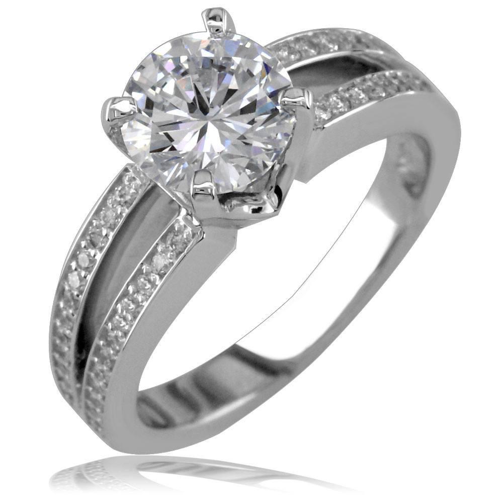Diamond Engagement Ring with Diamond Sides E/W-Z4158