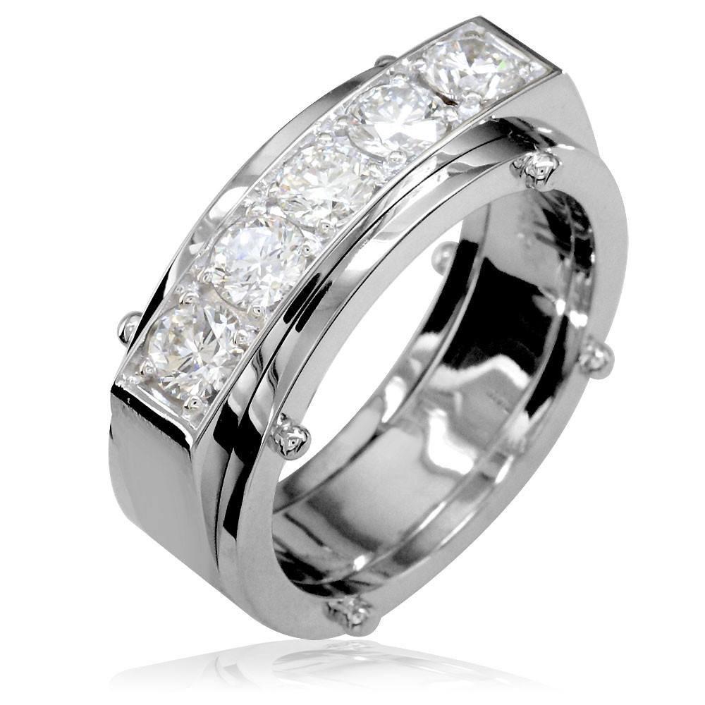 Mens Diamond Ring with Pins MR-Z4222