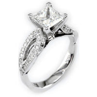 Diamond Engagement Ring Setting in 18K White Gold, 0.46CT